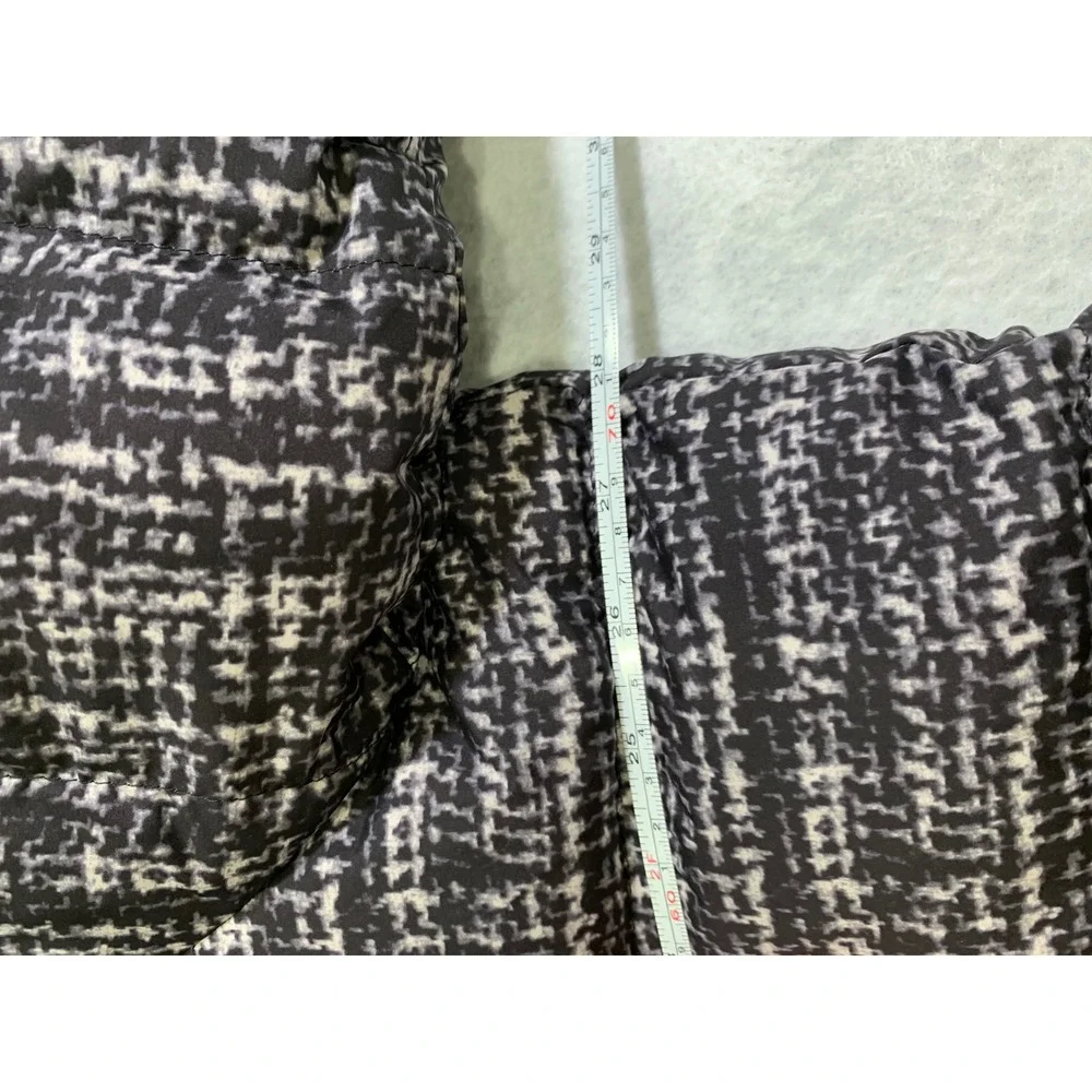 Lands End Womens 2X Puffer Jacket Black Gray Tweed Print Down Filled Quilted Zip - Picture 5 of 7